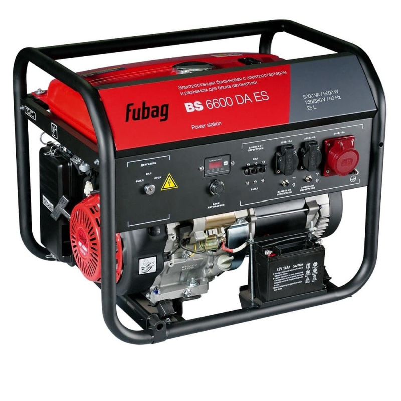 Электростанция бензиновая с электростартером и коннектором автоматики FUBAG BS 6600 DA ES 641693