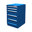 Тумба верстачная с 5 ящиками с напр. на развернутом подшипнике  600х500х820мм - синий  01.405L-5015