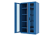 Шкаф инструментальный Н1950, 4 полки и прозрачная дверь, синий FERRUM 43.2201-5015